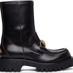 NWB Gucci Horsebit Ankle Zip Lug Sole Boots Booties
